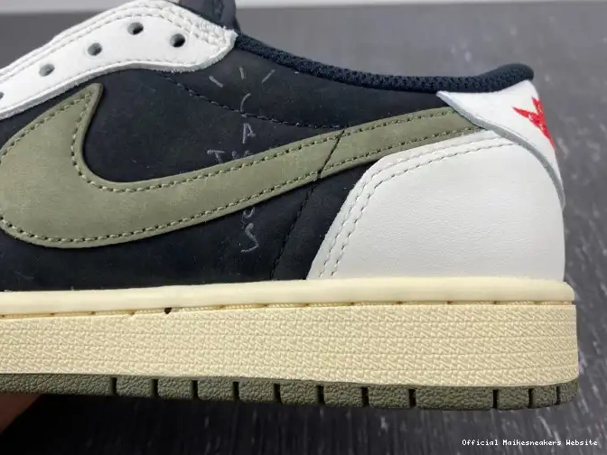 Official Maikesneakers OG WMNS Olive x Travis Low Air Jordan Scott 1 DZ4137-106 0405